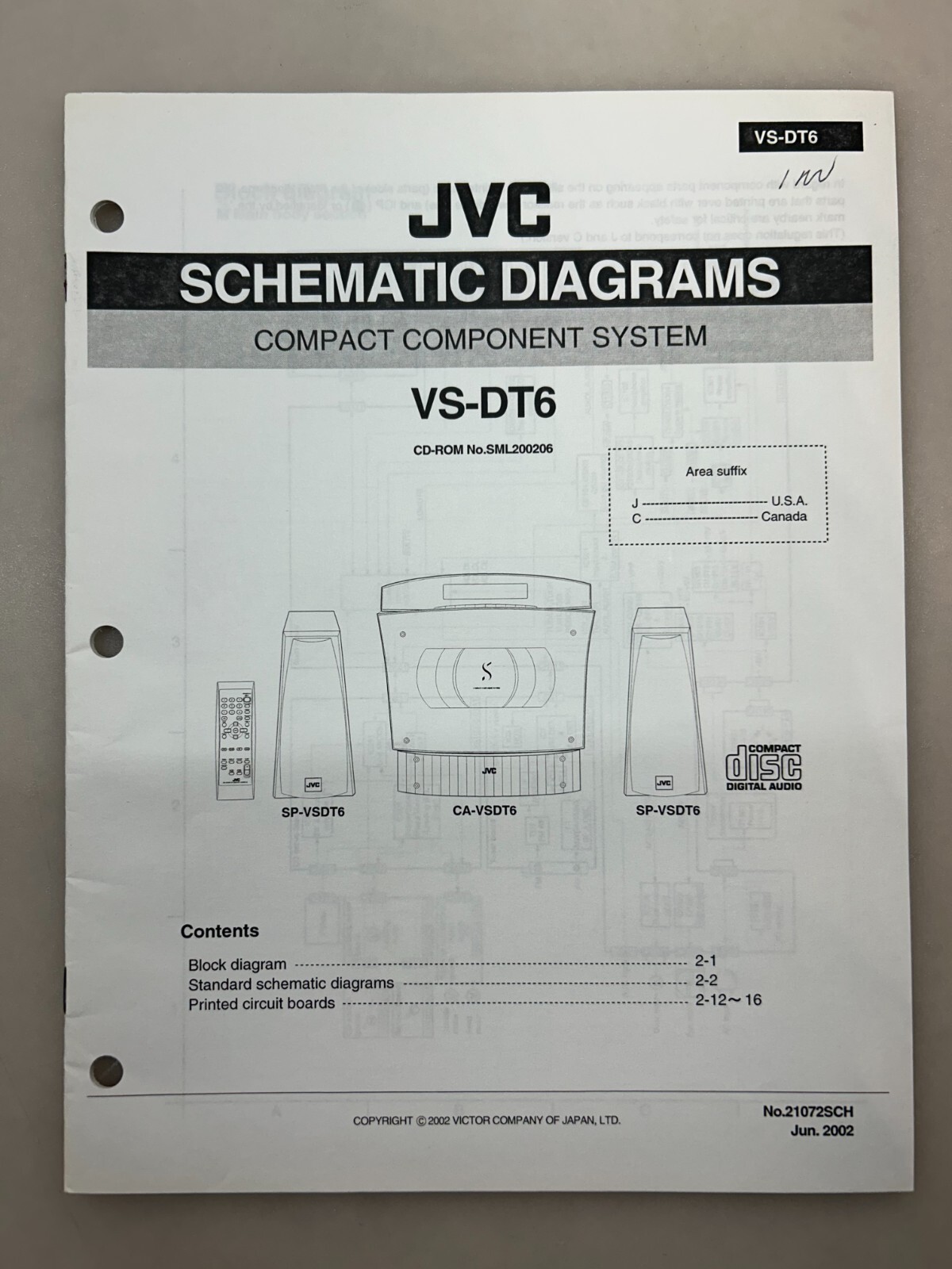 JVC VS-DT6 Original Schematics Free Shipping