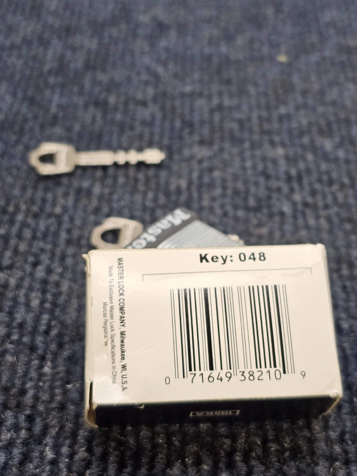 (QTY 4) Master Lock Padlock Rectangular Silver Steel 1-1/8"H W/ Keys