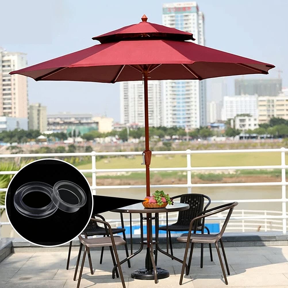 Prudiut 2" Silicone Patio Table Umbrella Hole Ring Plug & Cap Set (2-Pack)