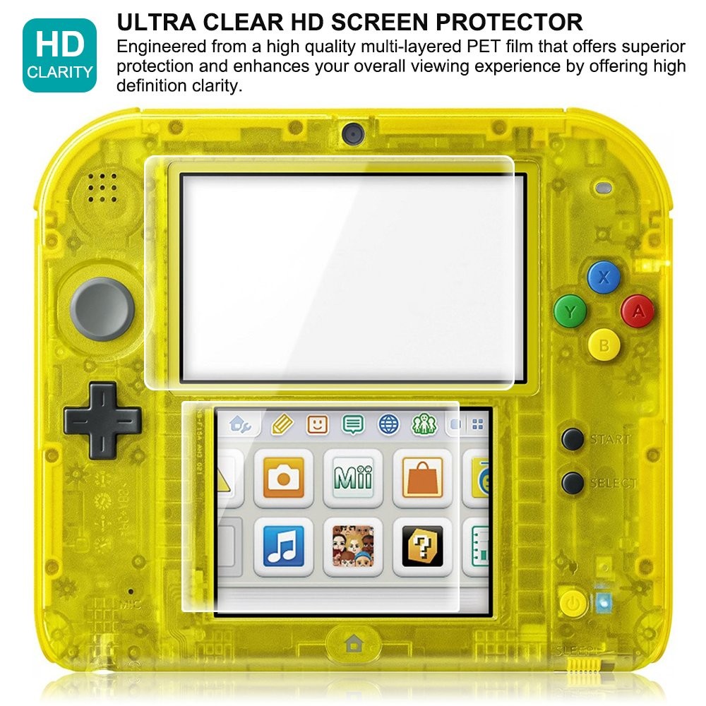 Screen Protector and Stylus Compatible 2DS, AFUNTA 3 Pack (6 2DS_cover+stylus