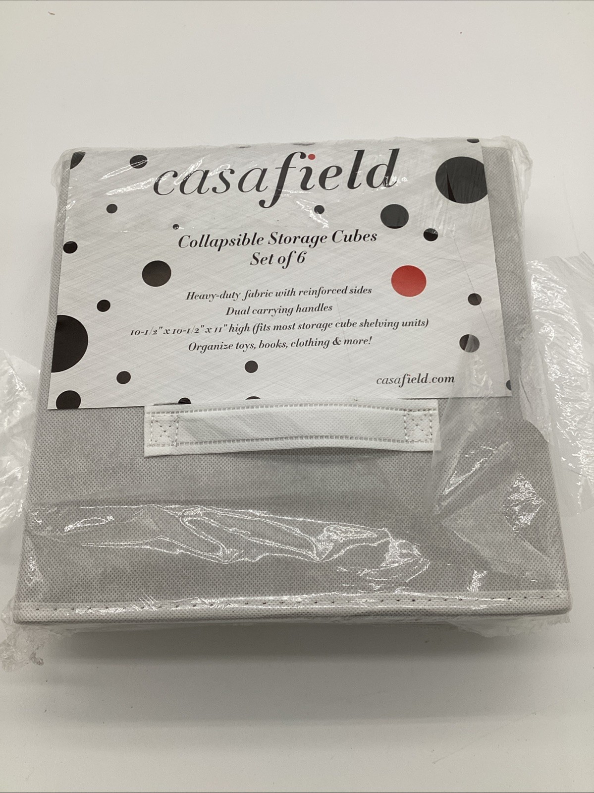 Casafield Set of 6 Collapsible Fabric Cube Storage Bins, Off White NOB FREE SHIP