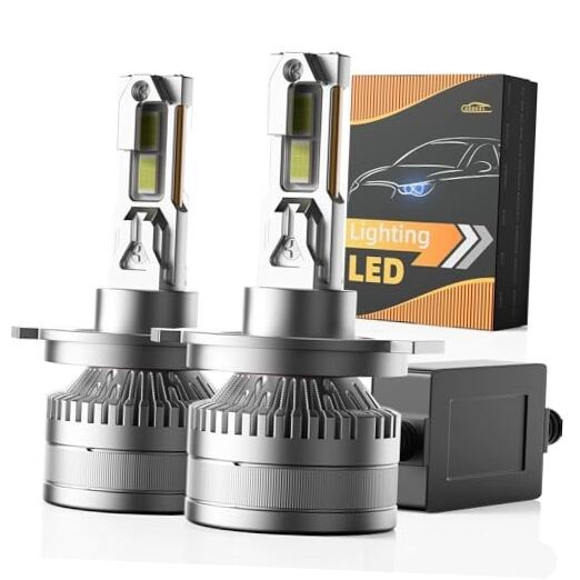 Bulbs, 30000LM 6000K White Light, 1:1 Design, 13000RPM Cooling Fan, IP67 H4