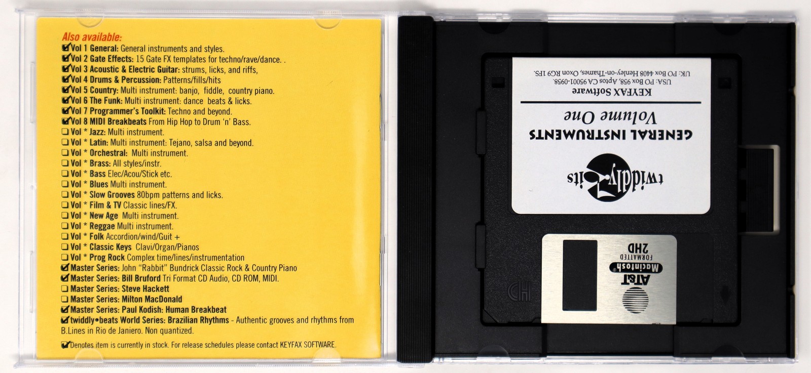 Keyfax Vol 1 General Instruments 3.5 Floppy Disc Sample/Sound Library/Sampling