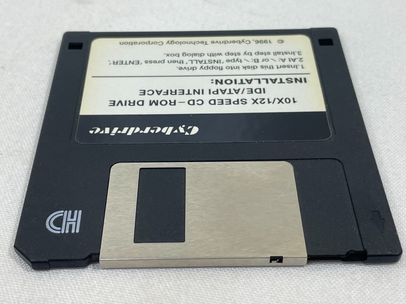 Vintage 1996 Cyberdrive 10x/12x Speed CD-Rom IDE/ATAPI Floppy Disk Driver Soft