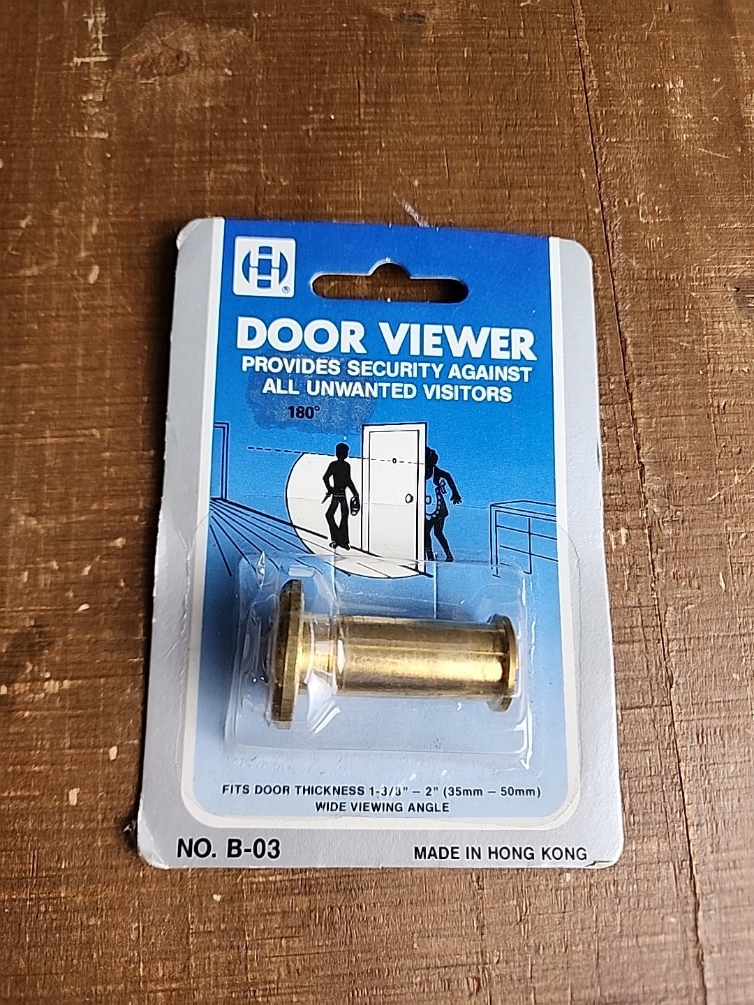 Vintage Door Viewer Peephole 160 Degree Sight Plastic Fits Doors 1 3/8" To 2"
