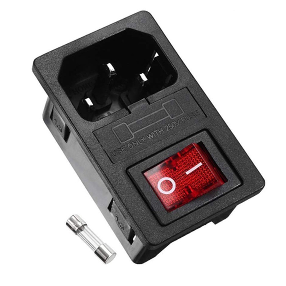 Fuse Switch for Power Socket Plastic Socket 7 Terminals Fuse Switch Insertion