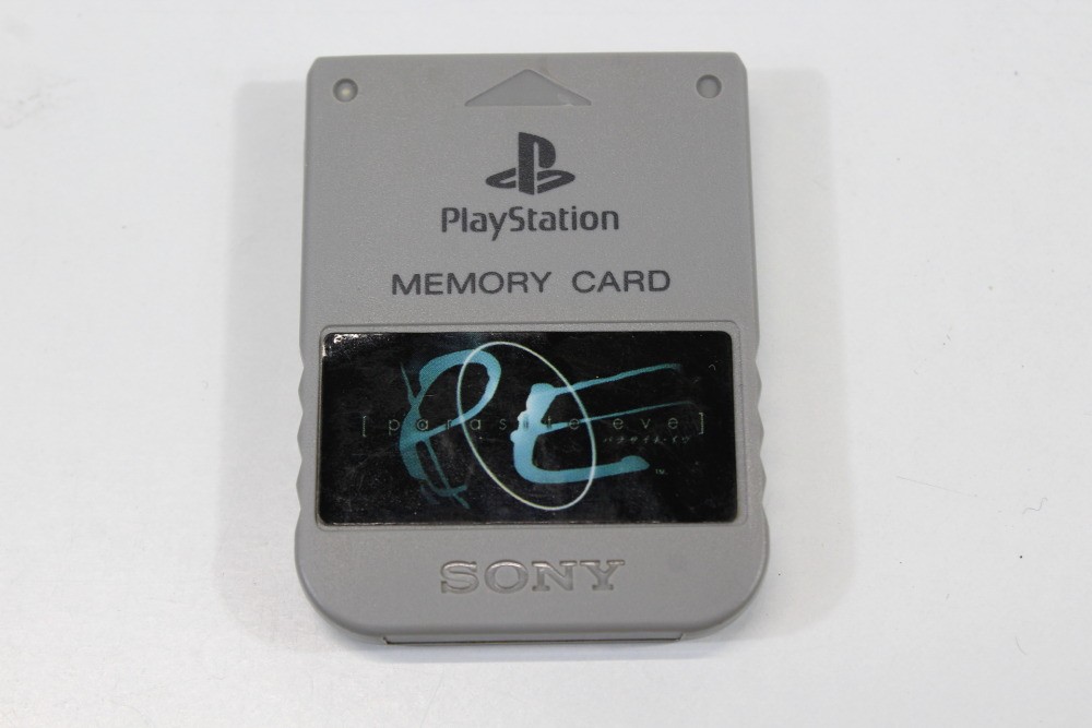 Official SONY PlayStation 1 OEM Memory Card PS1 Gray Parasite Eve Sticker