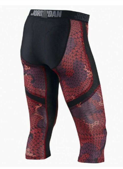 Jordan Men's Training Compression Graphic Tights Black/Red 687840 687 Size M