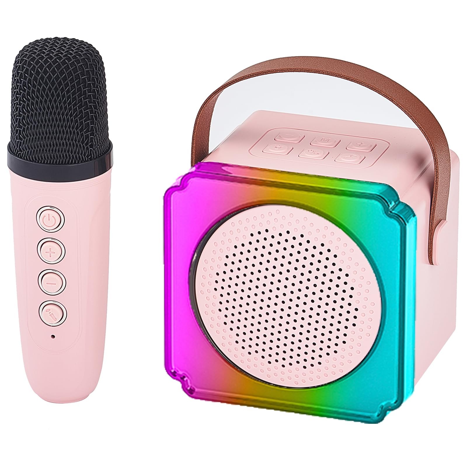 Mini Karaoke Machine for Kids and Adults,Portable Bluetooth P8, pink-1