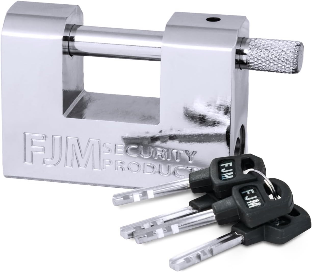 FJM Security Products SPSA60-KD Triple Chrome Plated D-Shaped Security Padlock,