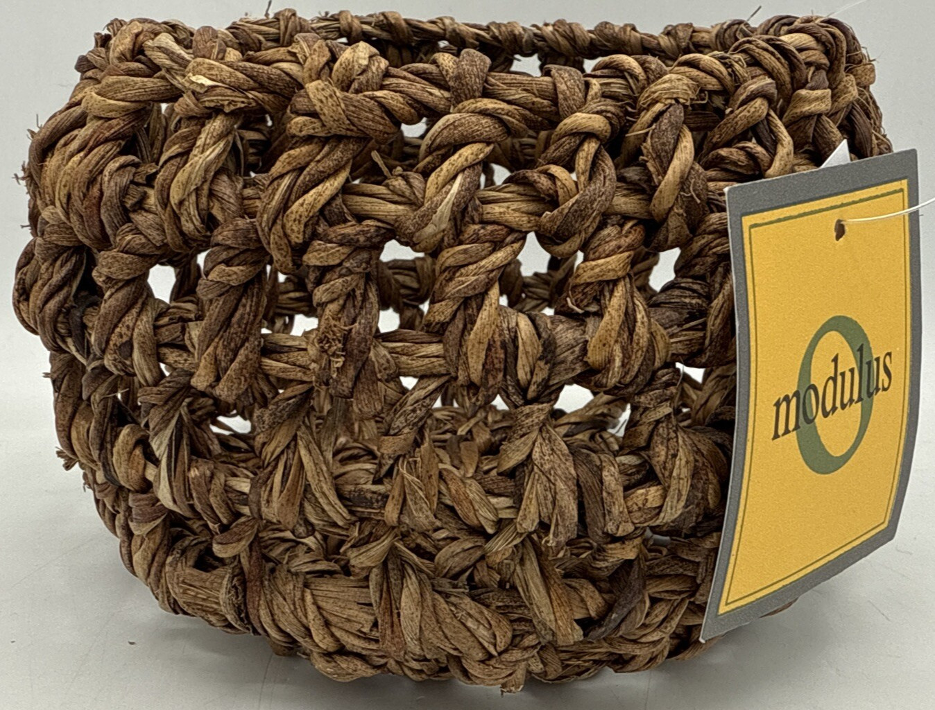 Modulus Basket Natural Texture Brown Crocheted Rattan Round Makati Handmade