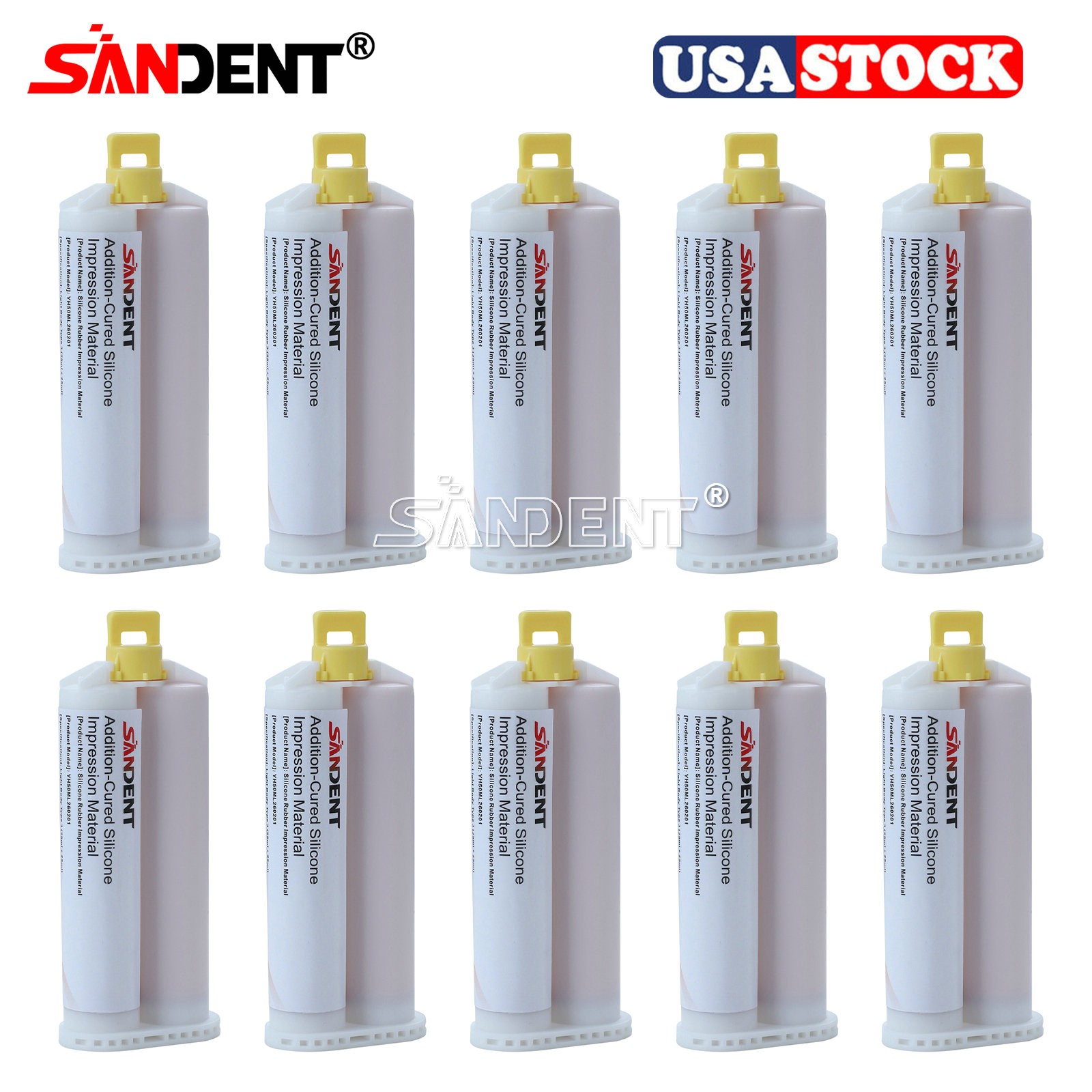 10 Dental light body fast set vps impression material 50ml cartridges TYPE 3