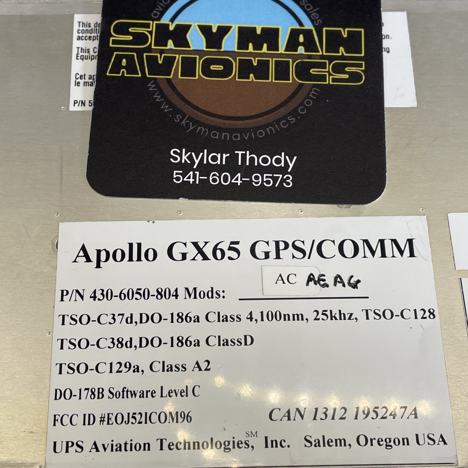 Apollo GX-65 GPS/COMM Transceiver
