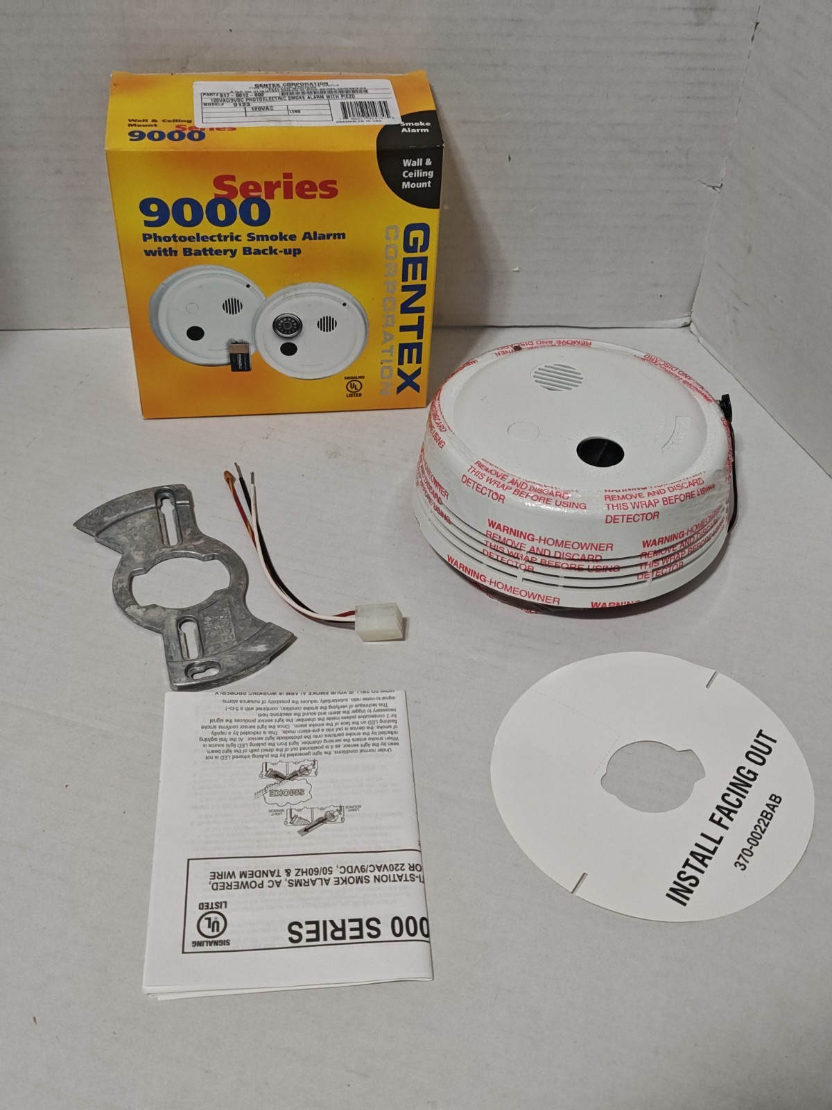 GENTEX 9123 917-0012-002 PHOTOELECTRIC  Smoke DETECTOR w/ Piezo Series 9000