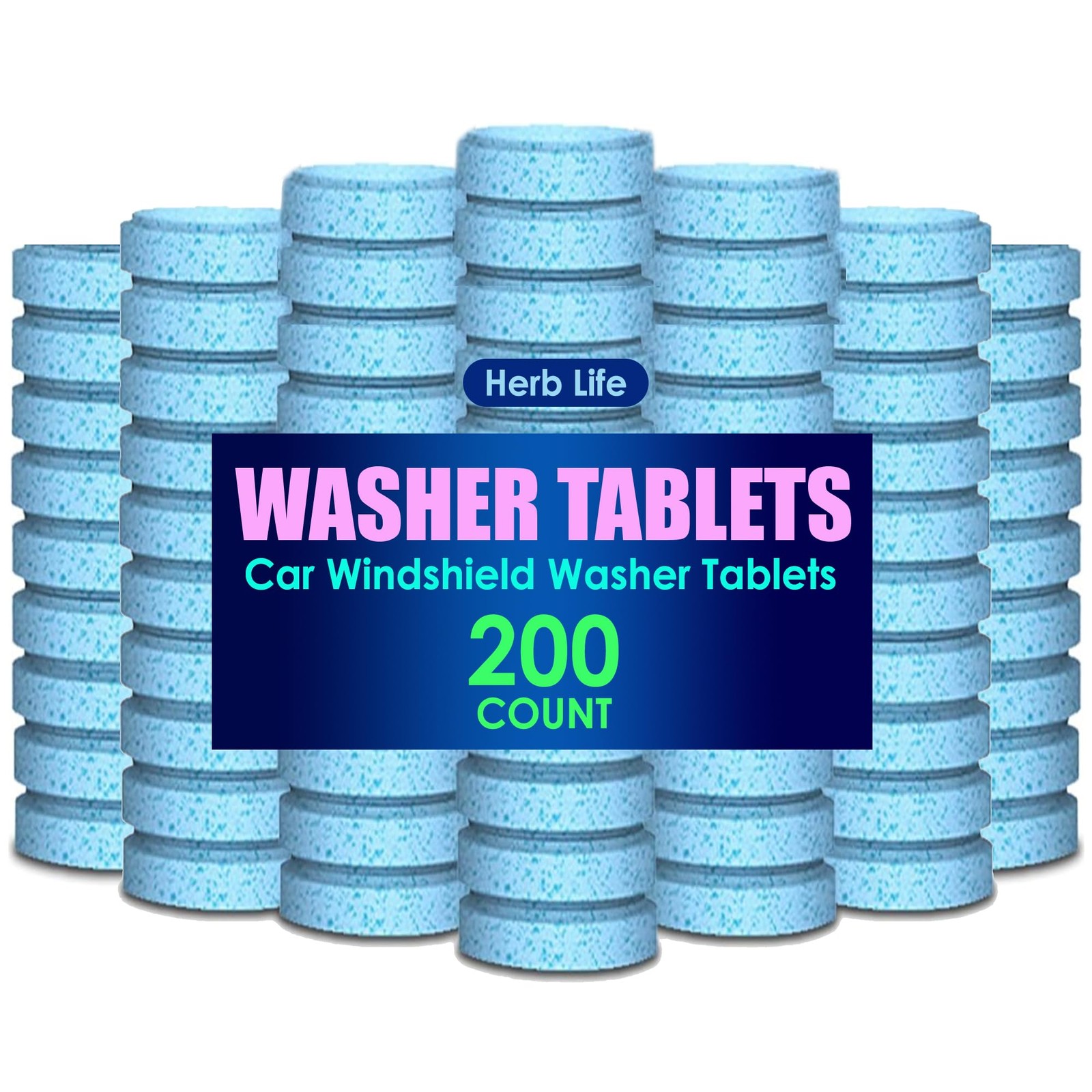 200 PCS-Car Windshield Washer Tablets, Glass Cleaner, 1 Count (Pack of 200)
