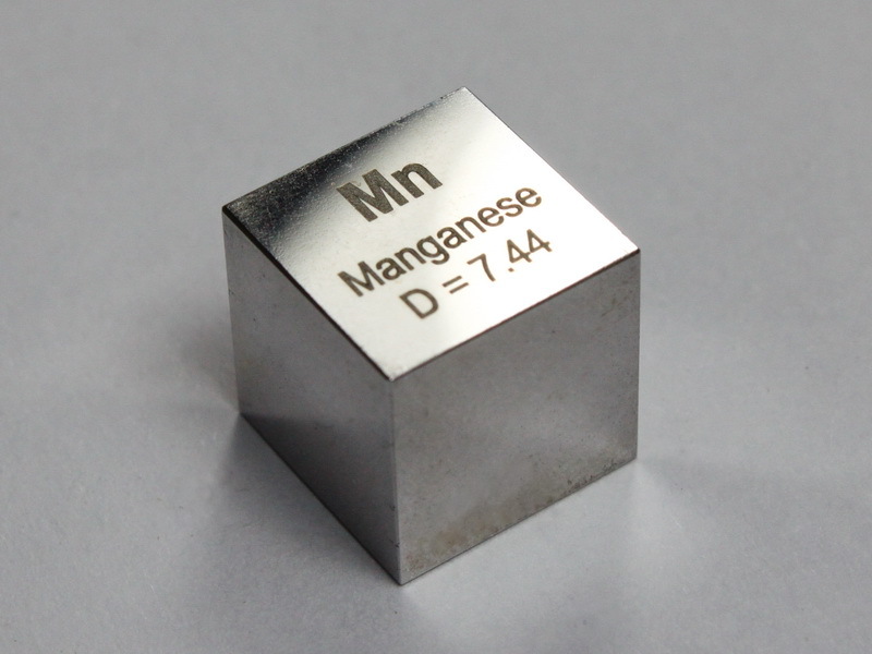 Manganese density cube ultra precision 10.0x10.0x10.0mm  - 99.5% purity
