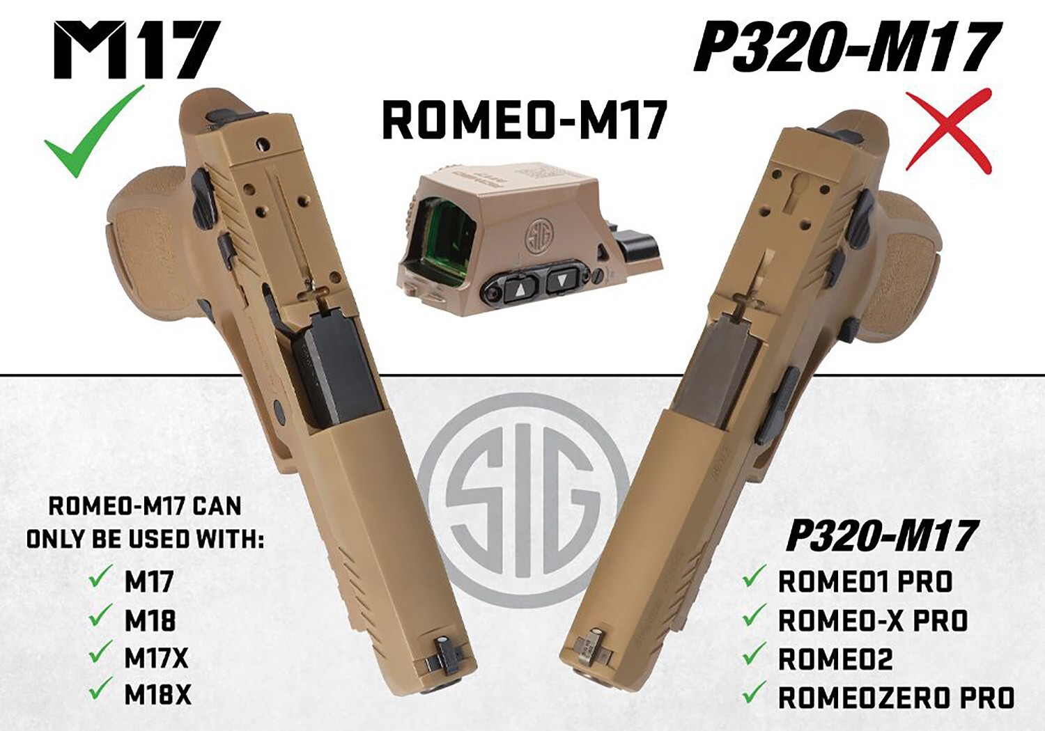 SIG SAUER ROMEO-M17 MIL-SPEC Reflex Sight Pistol Red Dot