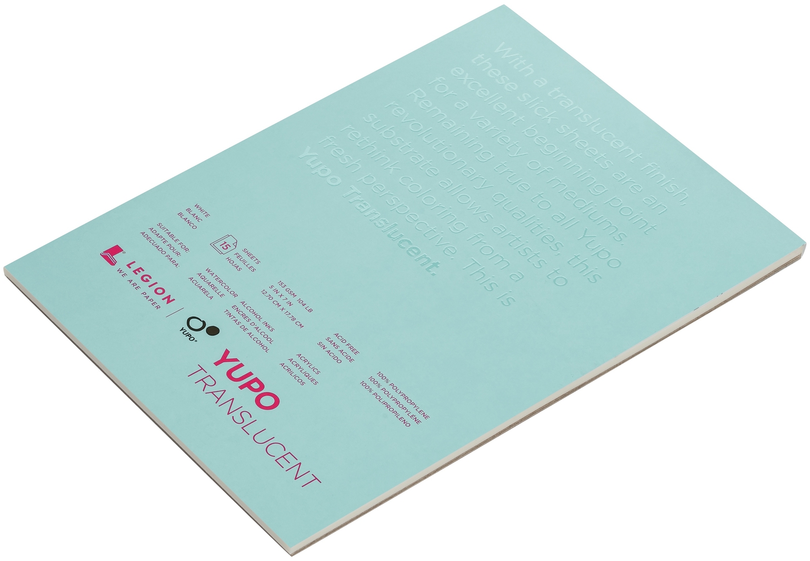 Yupo Paper 5"X7" 15 Sheets/Pkg Translucent 104lb