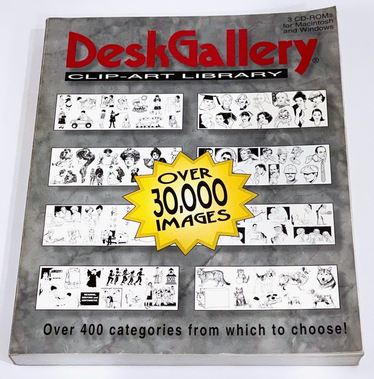 Desk Gallery Clip-Art Library - 3 CDs plus Book - from 1994! Mac/PC - nice!
