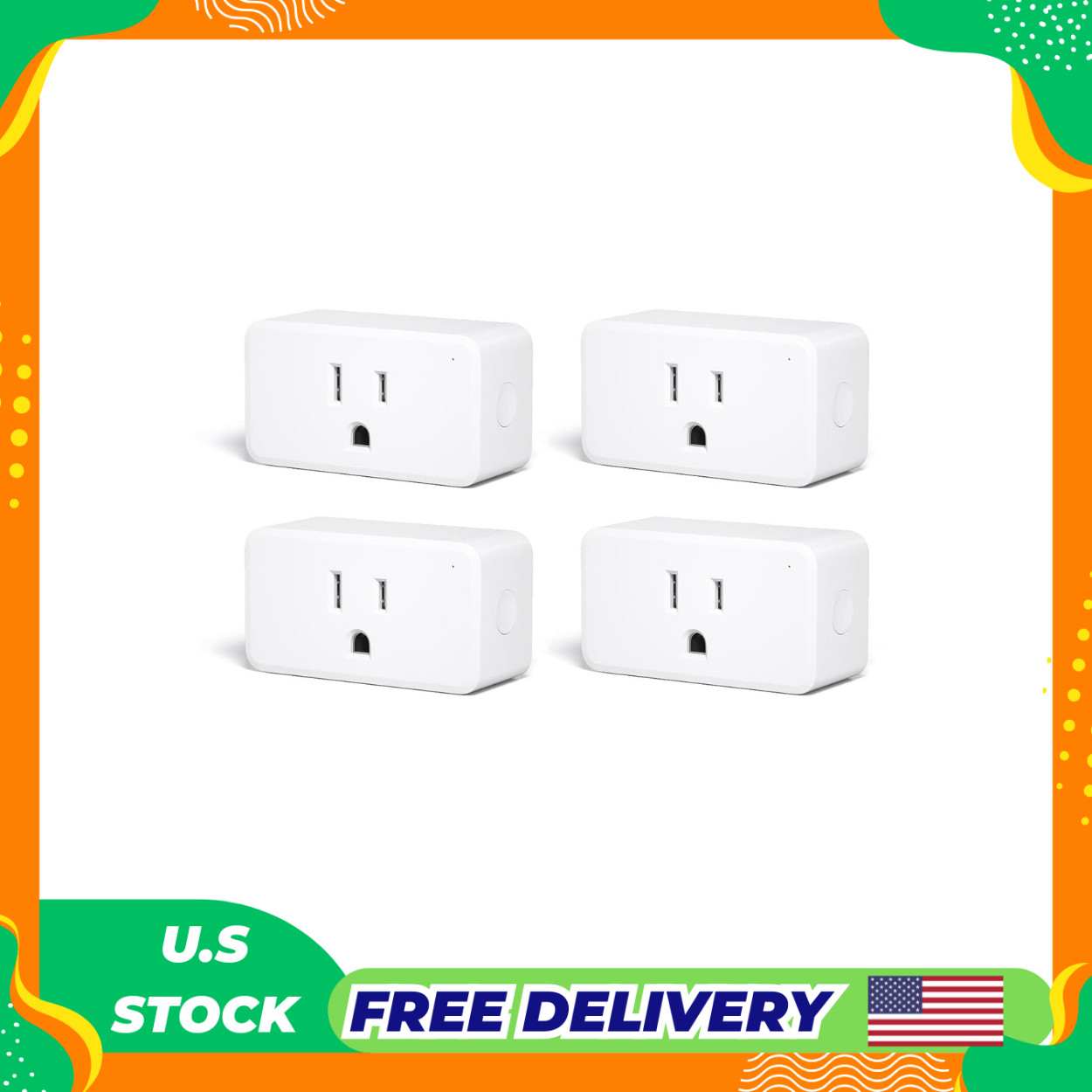 ZigBee Smart Plug 4 Pack with Real-time Energy Monitoring,15A Outlet, Zigbee Rep