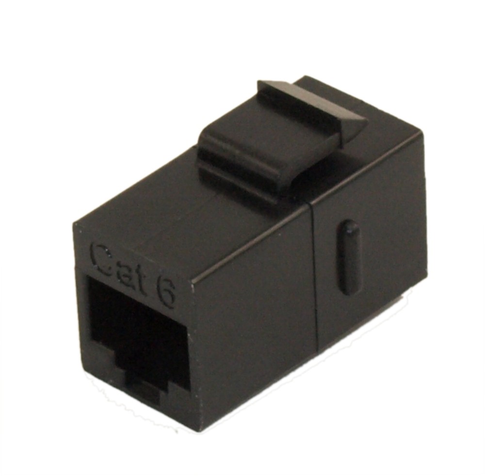 Keystone Jack Insert/Coupler Type Cat 6 RJ45 Networking Black