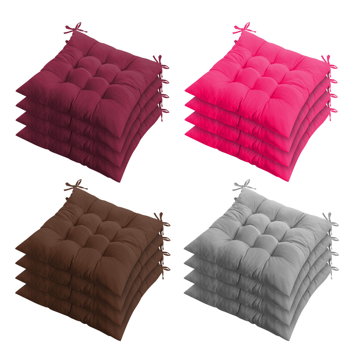 4 Pack Chair Seat Pad Outdoor Garden Patio Seat Cushion Office Chair Mat Pillow