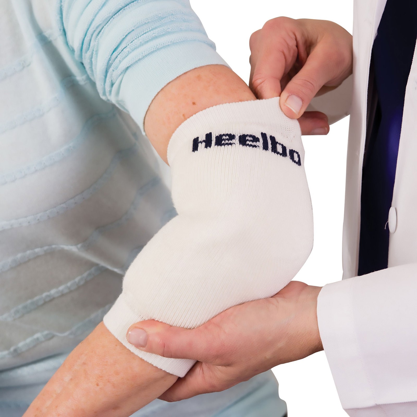 Heelbo Heel / Elbow Protection Sleeve White Large Slip-On D 12039