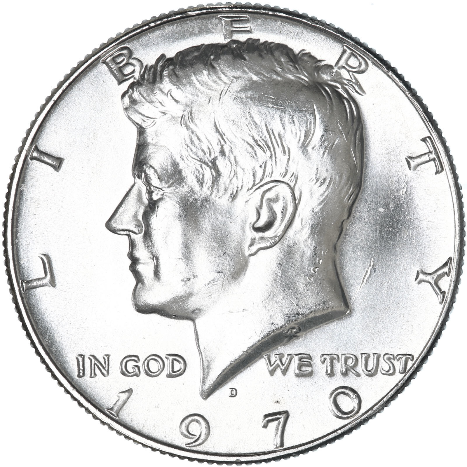 1970 D Kennedy Half Dollar 40% Silver Brilliant Uncirculated