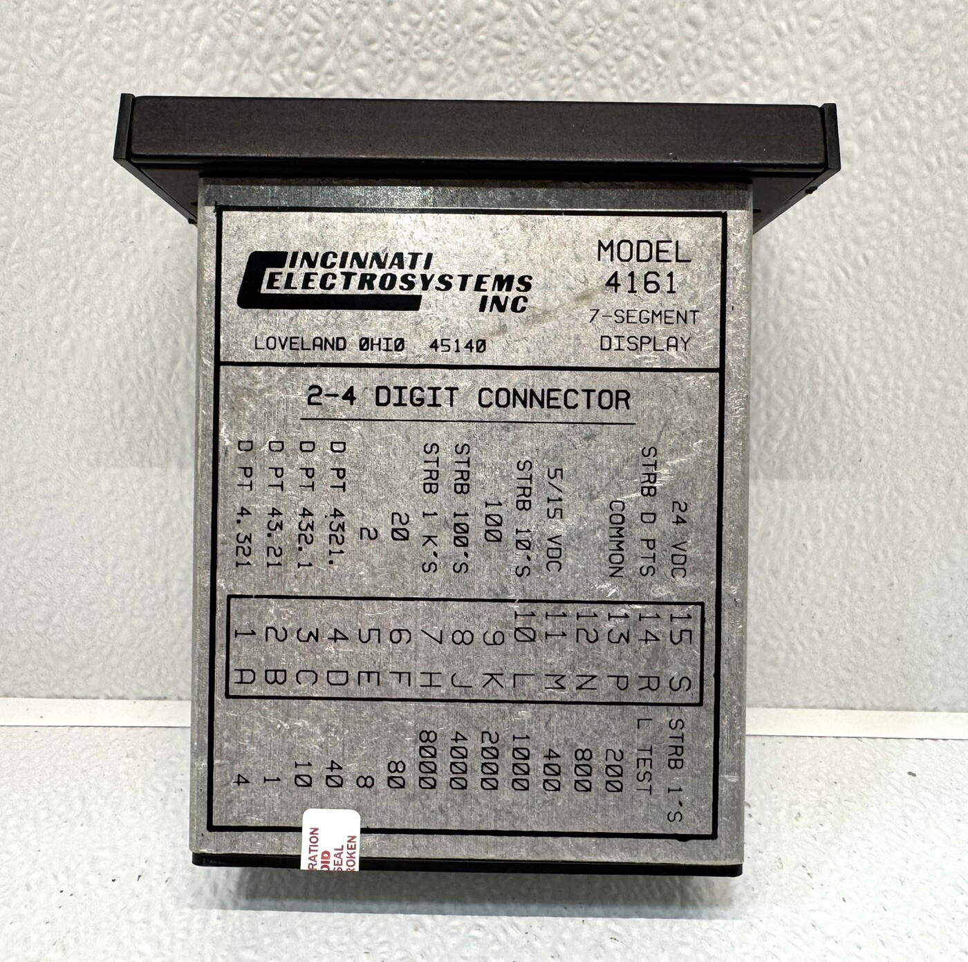 Cincinnati Electrosystems Model 4161 - 2-24 7-Segment Display