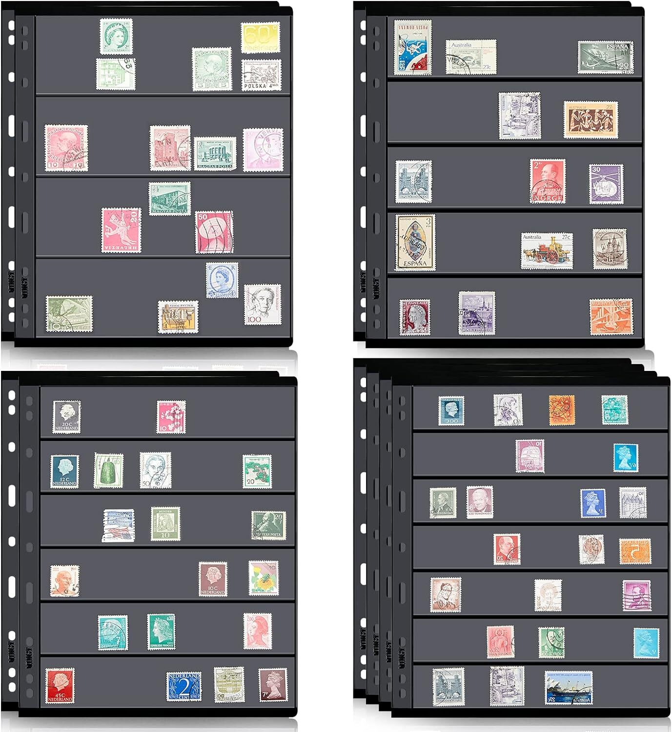 10 Sheets Stamp Pages Collector Stamp Album Page Stamp Pages for Stamp Album Bin