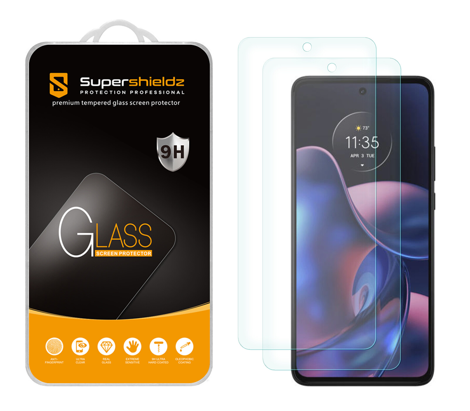 [2-Pack] Supershieldz Tempered Glass Screen Protector for Motorola Edge 2022