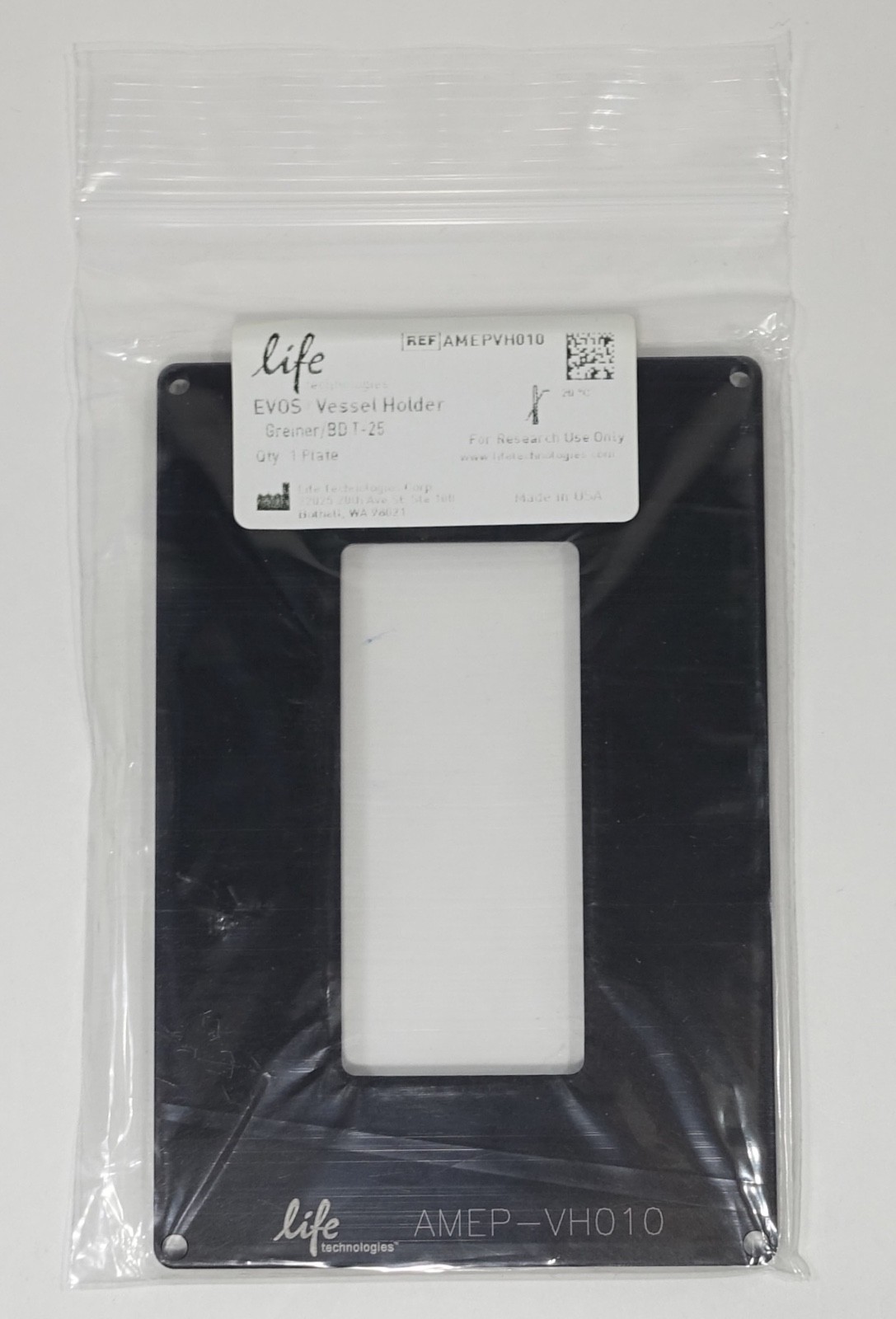 THERMO Life Vessel Holder For EVOS XL Core: Greiner/BD T-25 Flask, PN: AMEPVH010