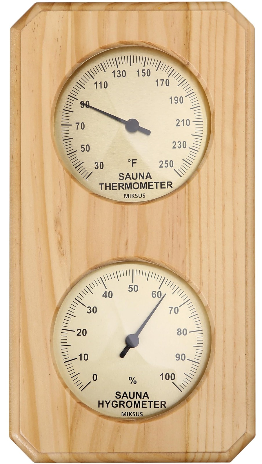 MIKSUS 10" Premium Wood Sauna Thermometer-Hygrometer - Upgraded Accuracy