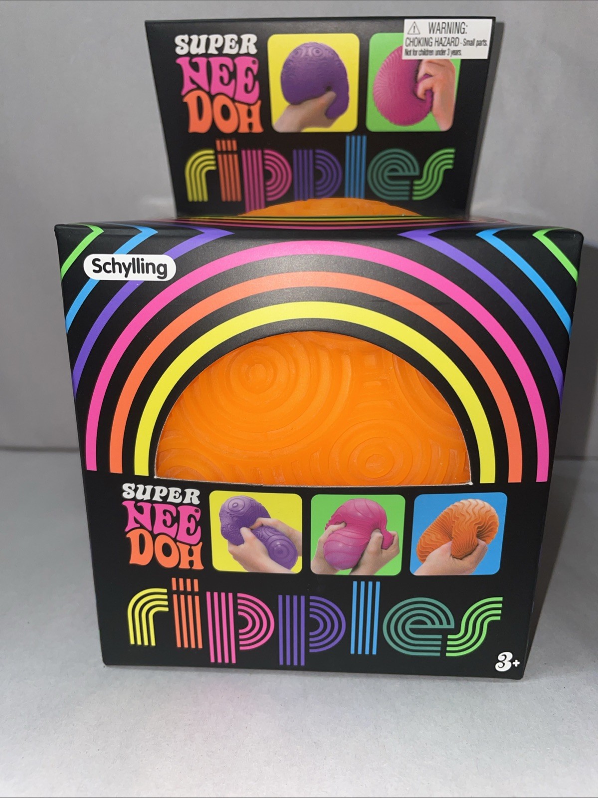 Orange Super NeeDoh Ripples Textured Nee Doh Ball  Squishy  Toy New