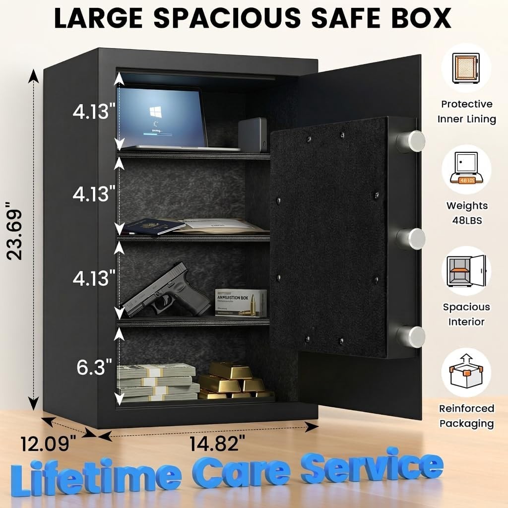 23.69" Fireproof Safe 1800°F Fire Protection