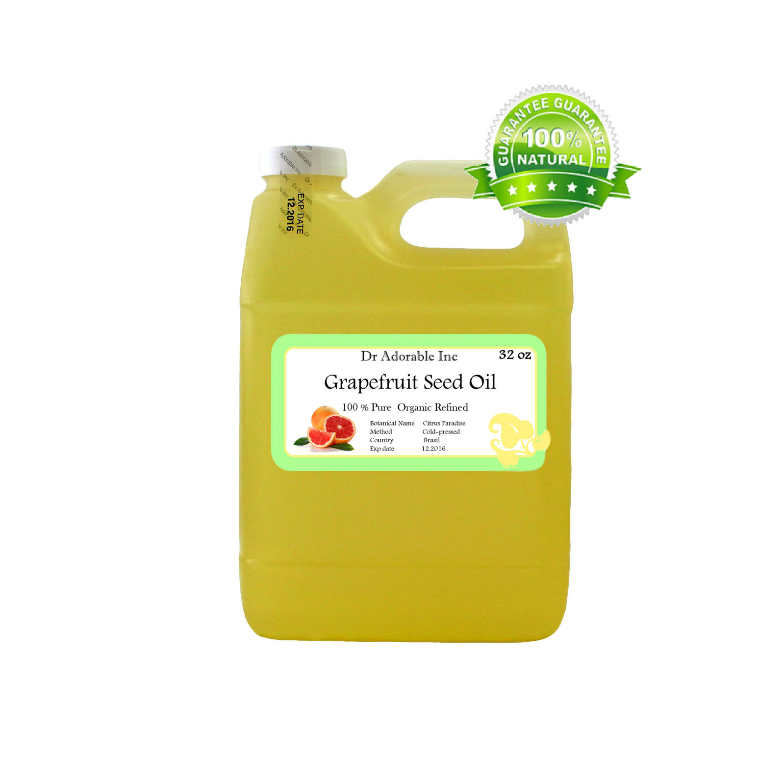 32 OZ/1 QUART ORGANIC GRAPEFRUIT SEED OIL COLD PRESSED PURE