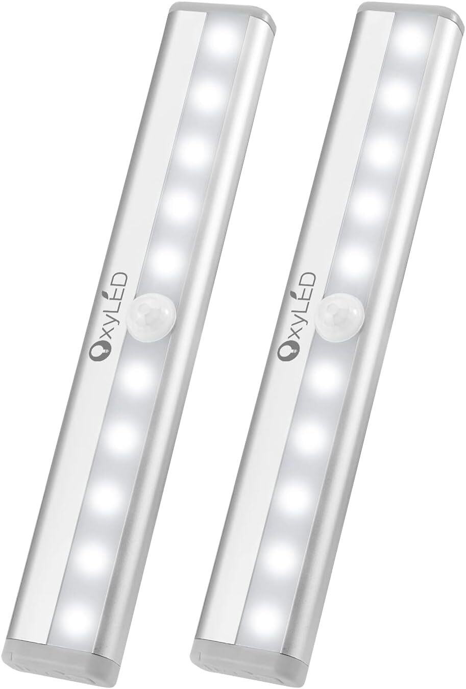 2 PCS OxyLED Motion Sensor Closet Lights Cordless Under Cabinet Lightening 10LED