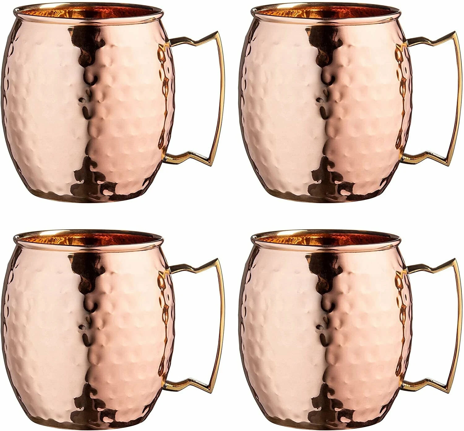 Authentic Copper Moscow Mule Mugs | Hammered Finish | Classic Barware
