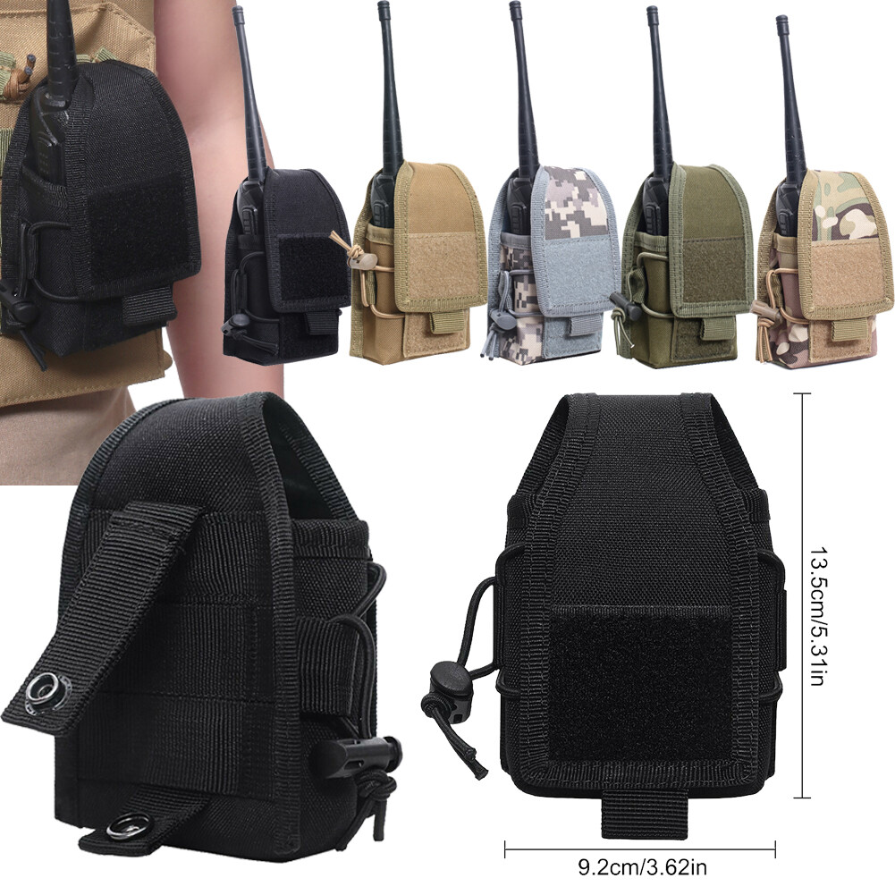 Tactical Walkie Talkie Bag MOLLE Hanging Radio Holster Waist Storage Pack Pouch