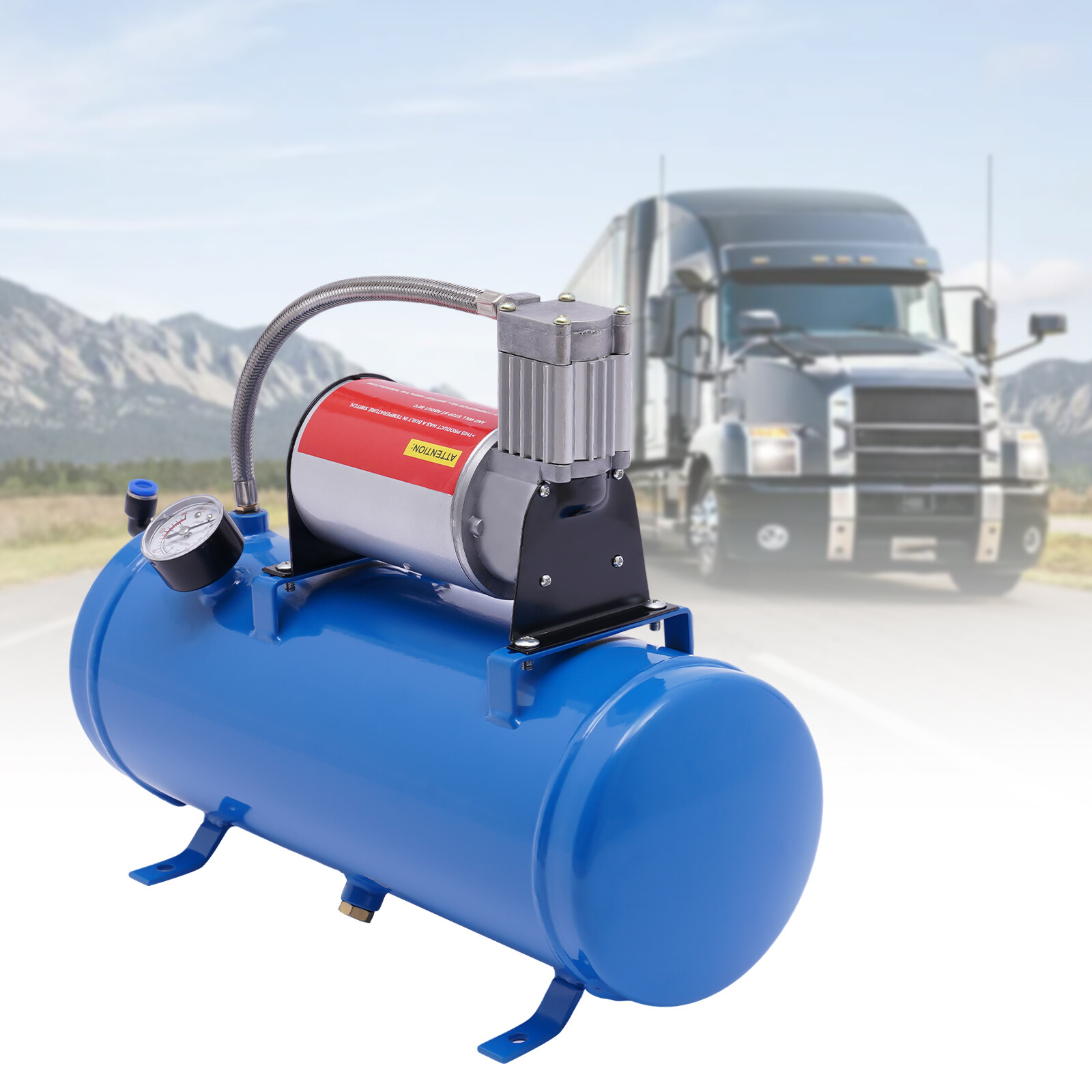 Air Horn Compressor 6L Tank Pump 100 PSI For Air Horn Car Train Truck Boat DC12V