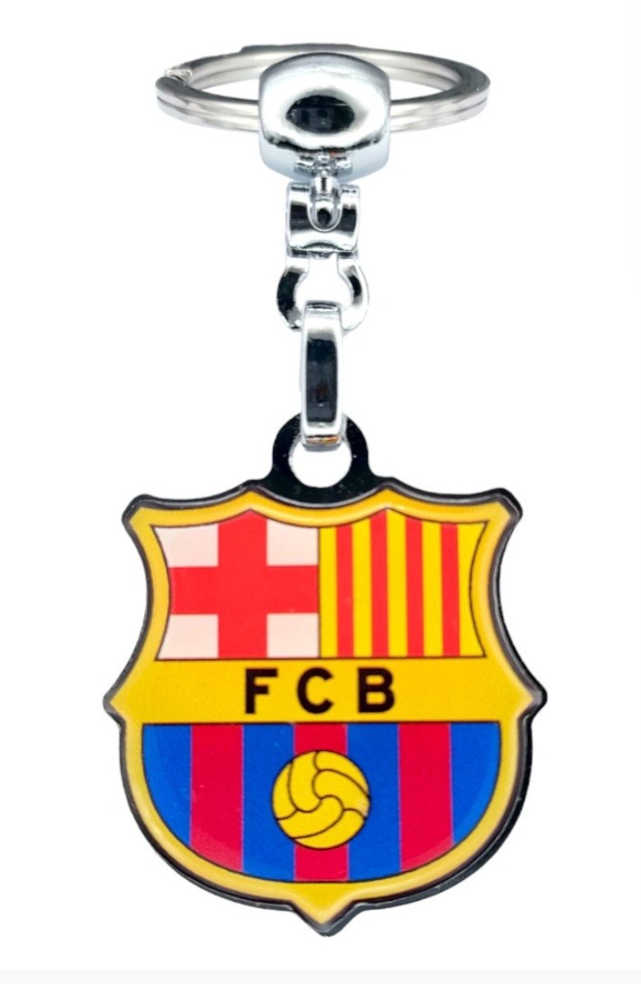 Spain. BARCELONA Keychain Keyring with ENAMEL Football LA Liga - Both sides same