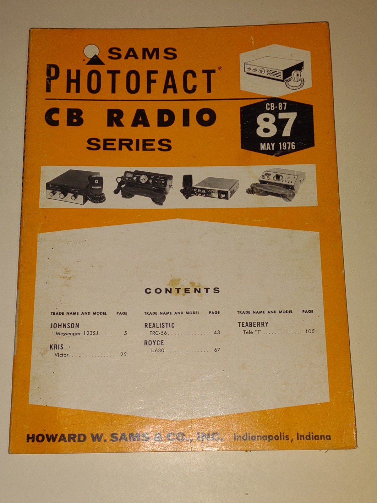 Sams Photofact CB Radio Series Vol 115 Audiovox Hitachi High Gain Regency Wards