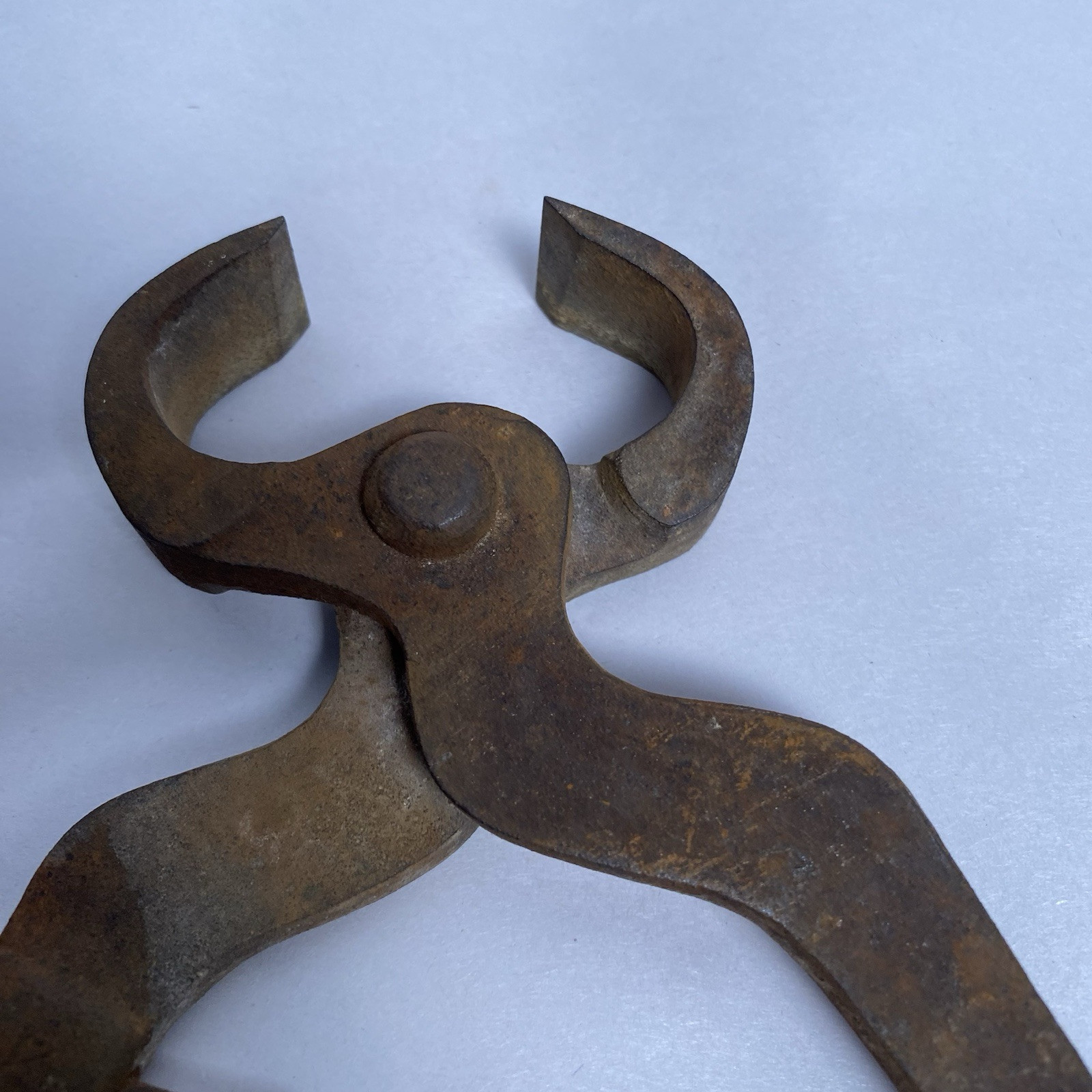 Antique Heavy Iron Pliers , Cutters Blacksmith Forging Tool Primitive 14”