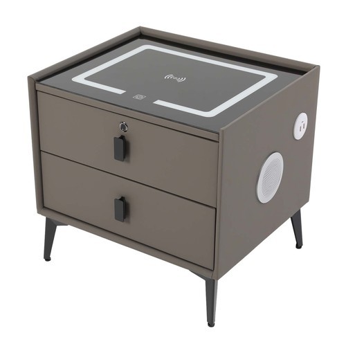 Bluetooth Speaker Smart Bedside Table with USB & Wireless Charging Light
