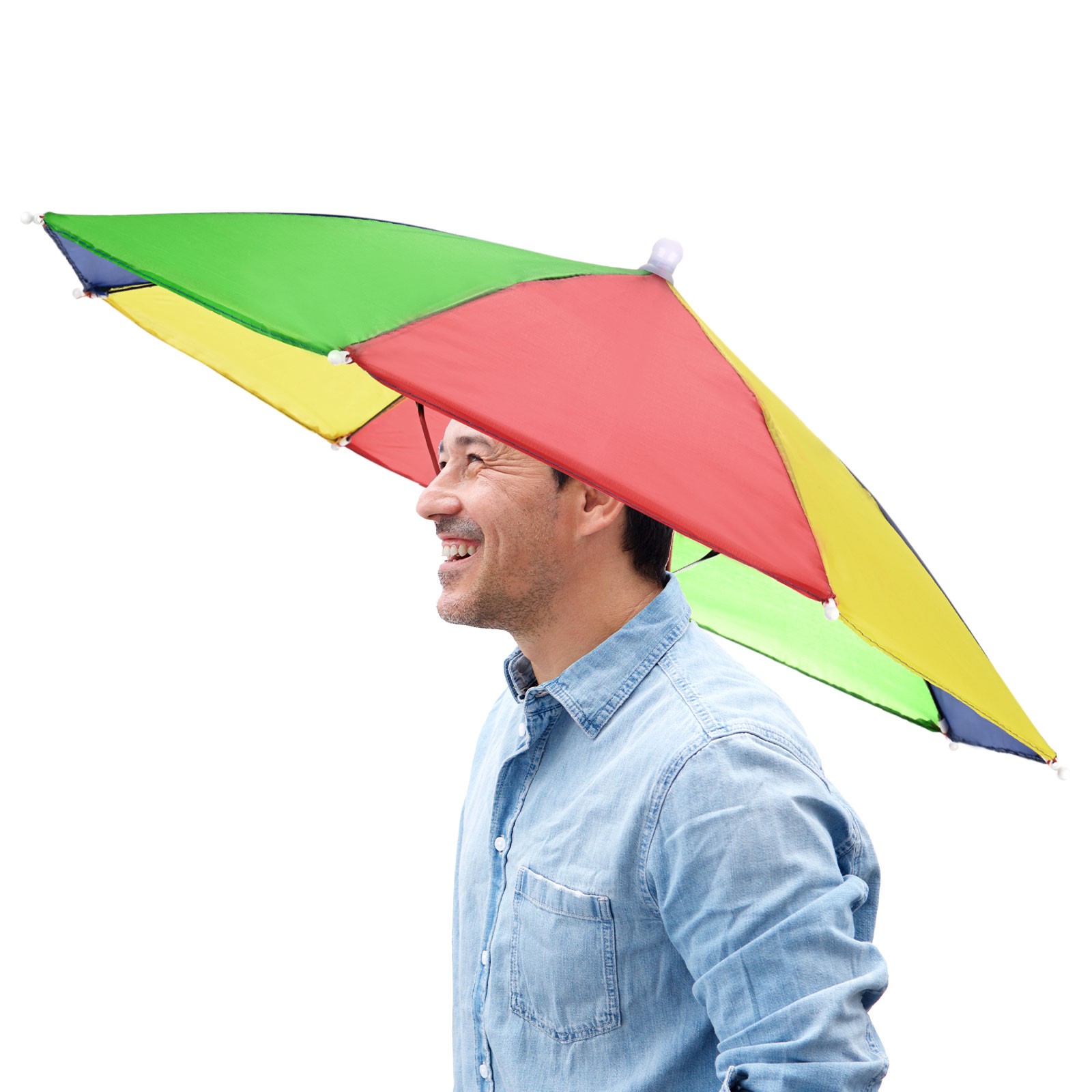 1 Pcs 20.5" Headband Umbrella Hat Umbrella Cap for Outdoor [Watermelon]