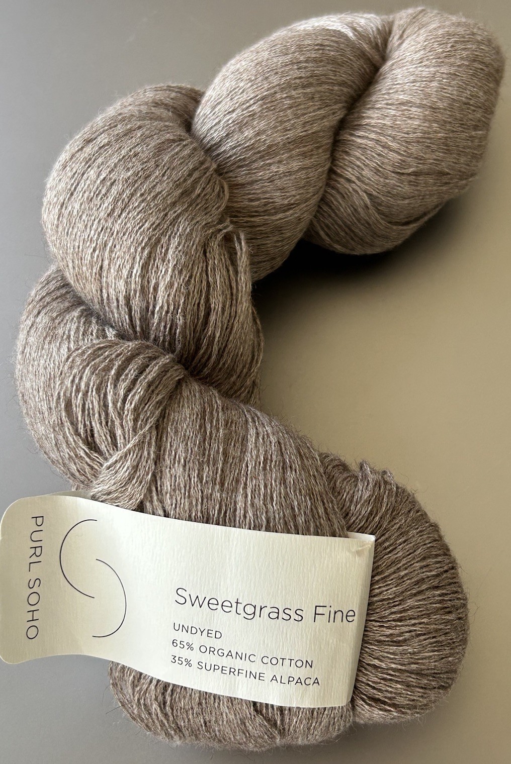 Rare: Hank Of Luxury Purl SoHo Sweetgrass Fine Cotton Alpaca Yarn, 100g/930yds