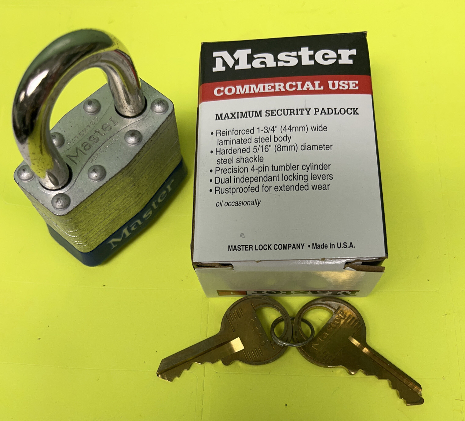 Master Padlock 1A445 -2246,Keyed Alike,W/2 Brass Keys