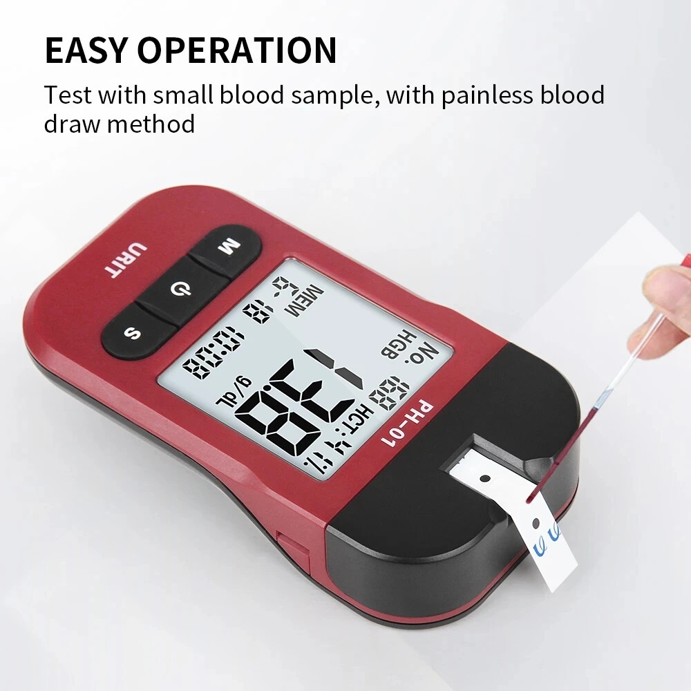 Home Hemoglobin Test Kit - 50 Strip Supply with Data Storage