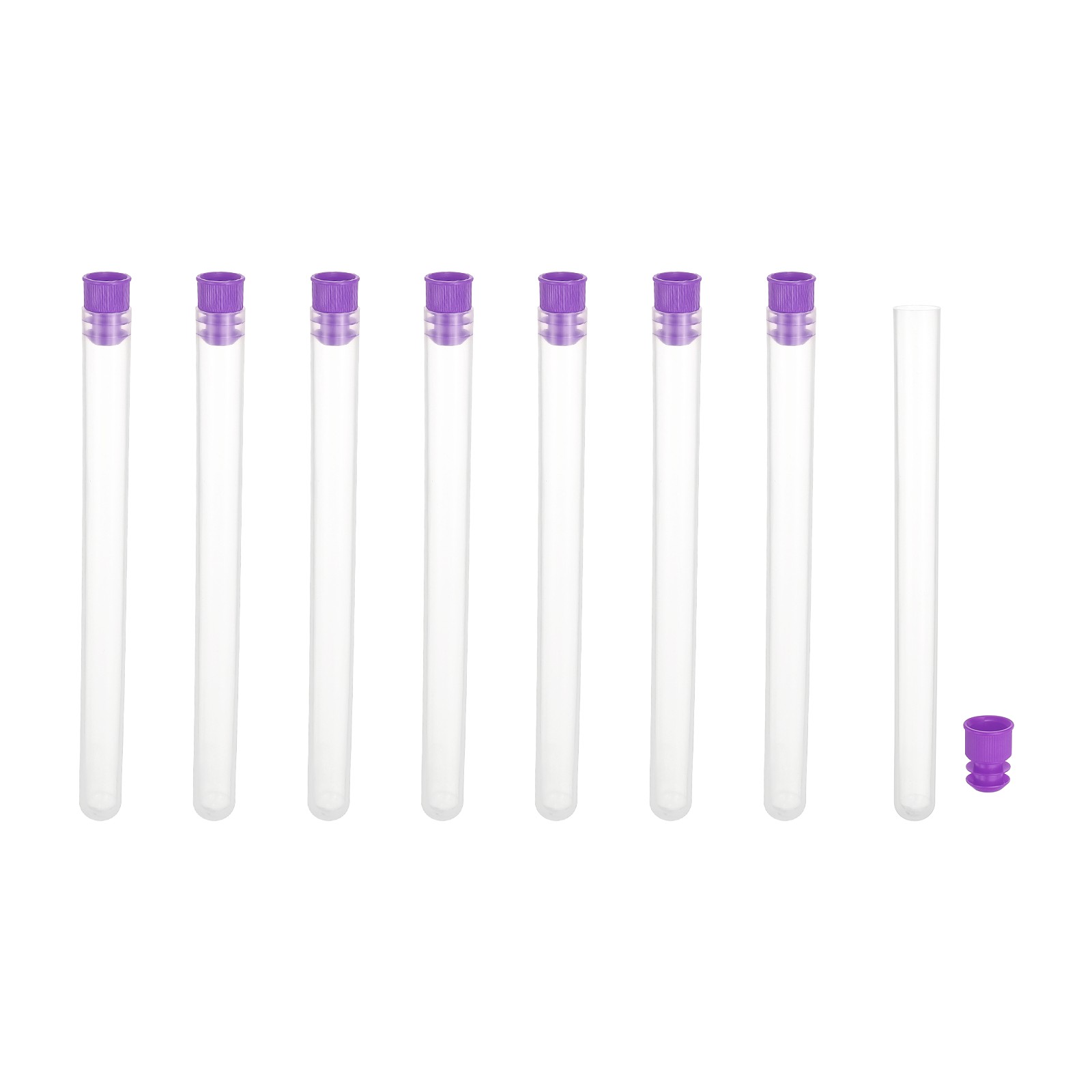 5.7" Length Plastic Sewing Needle Storage Holder, 8 Pcs Matte Pin Tube Purple