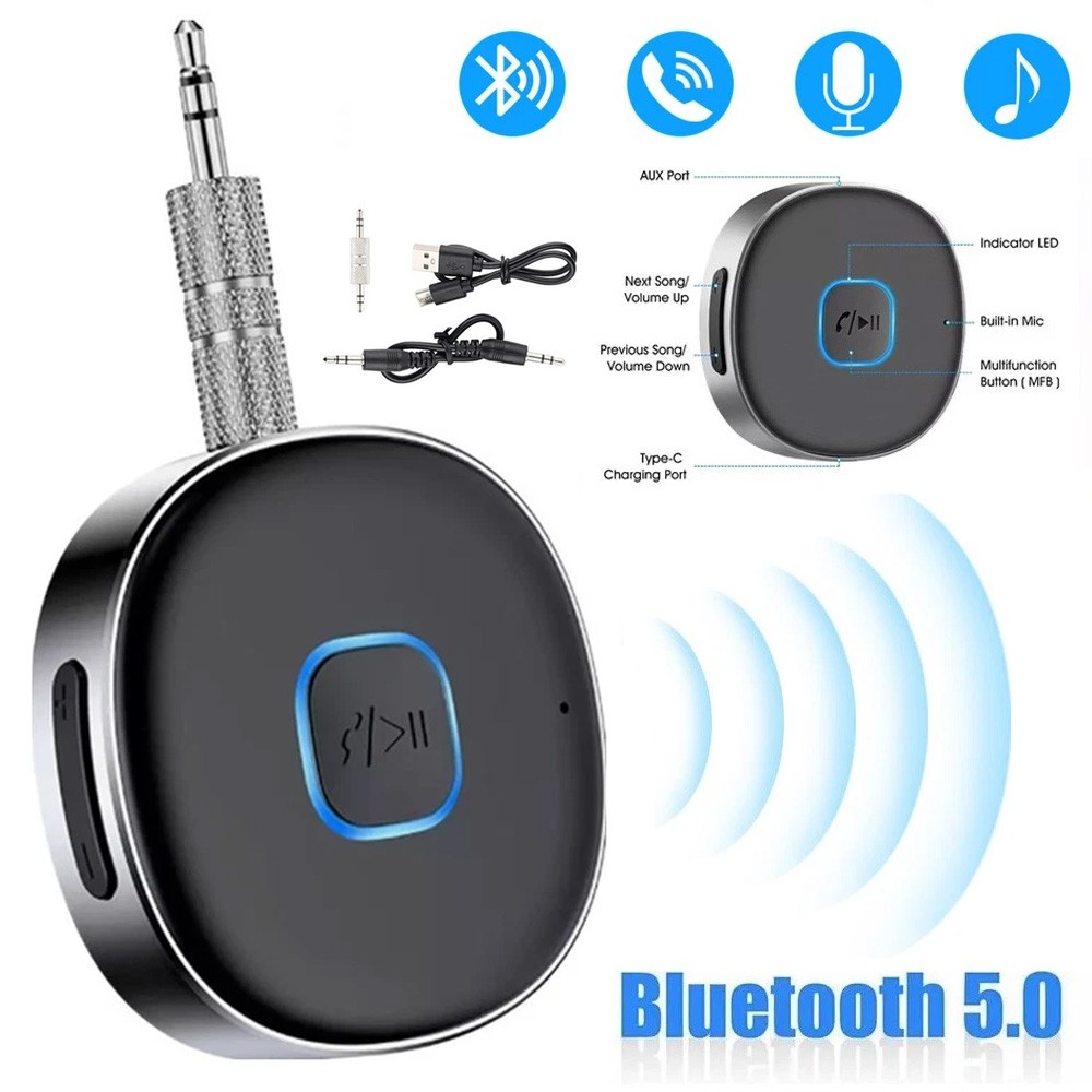 Bluetooth Receiver 3.5mm Aux Car Adapter Wireless Audio Receiver for Home Stereo